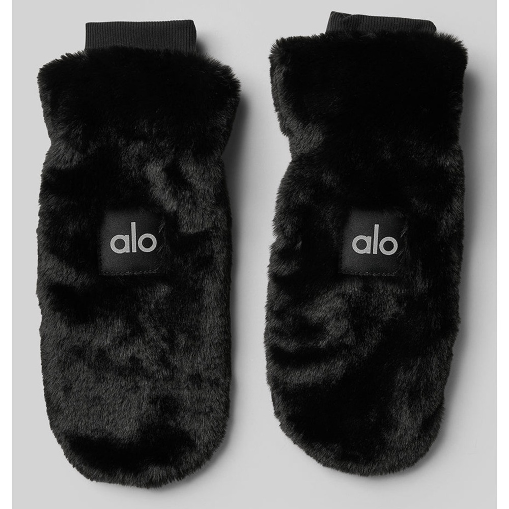 ALO Yoga Cozy Black Mittens